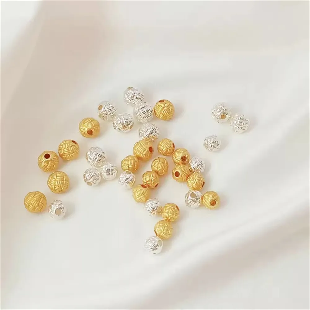 18K Silver Gold-plated Ancient Method Golden Wool Ball Pattern Round Beads Spacer Beads DIY Handmade Bracelet Necklace Loose Bea
18K Silver Gold-plated Ancient Method Golden Wool Ball Pattern Round Beads Spacer Beads DIY Handmade Bracelet Necklace Loose Bea