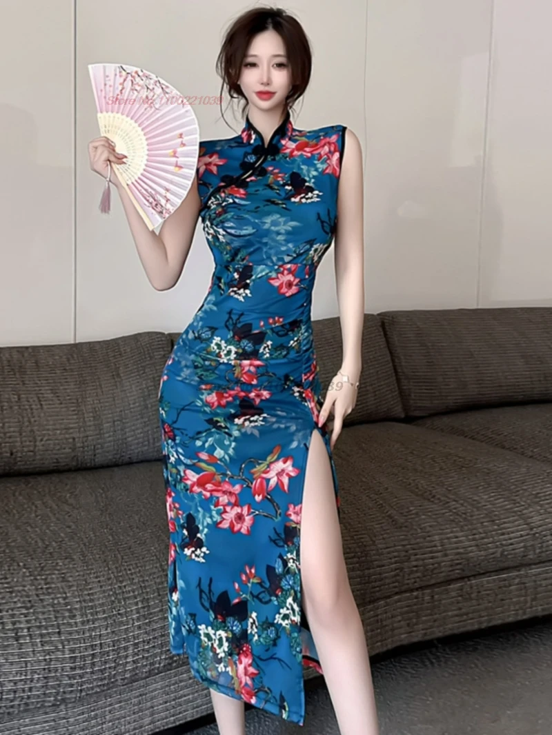 2025 chinese sexy dress improved cheongsam national flower print sleeveless qipao retro nightclub dress banquet evening dress
2025 chinese sexy dress improved cheongsam national flower print sleeveless qipao retro nightclub dress banquet evening dress