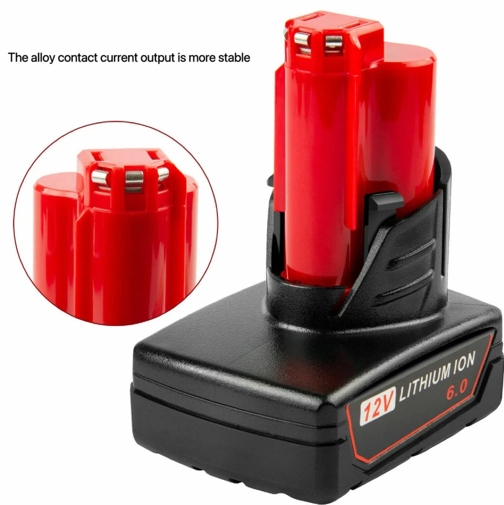 6000mAh 12V for Milwaukee M12 Battery Rechargeable Tool Battery 48-11-2402 48-11-2411 48-11-2401MIL-12A-LI
6000mAh 12V for Milwaukee M12 Battery Rechargeable Tool Battery 48-11-2402 48-11-2411 48-11-2401MIL-12A-LI