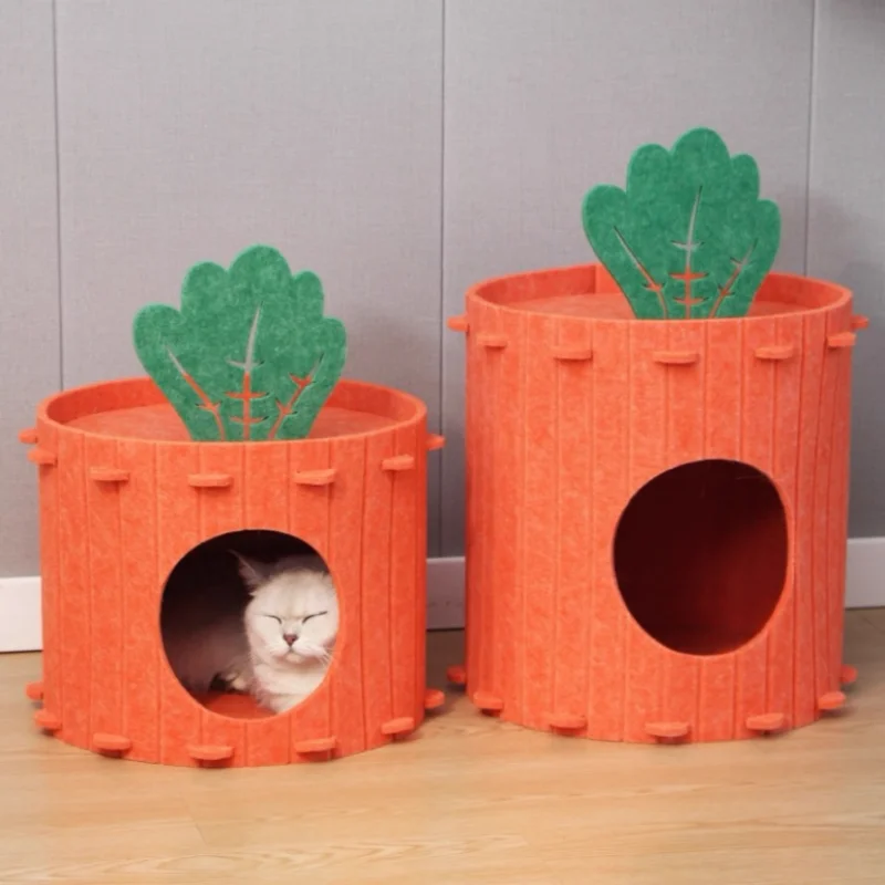 Carrot Cat Nest Semi-enclosed Large Space Felt Kitten Beds Wear-resistant Cat House Hiding Cave Pet Cat Bed
Carrot Cat Nest Semi-enclosed Large Space Felt Kitten Beds Wear-resistant Cat House Hiding Cave Pet Cat Bed