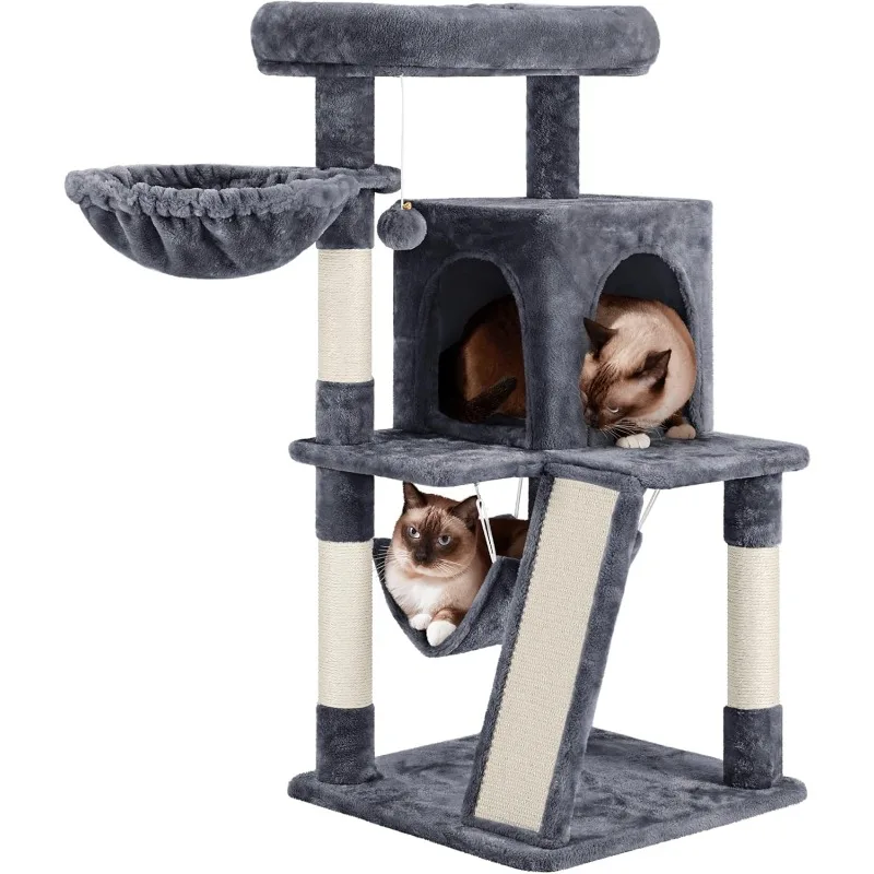 Башня для кошек Yaheetech Cat Tree, 40-дюймовый кондон для кошек с большой мягкой платформой, когтеточка, корзиной и гамаком
Башня для кошек Yaheetech Cat Tree, 40-дюймовый кондон для кошек с большой мягкой платформой, когтеточка, корзиной и гамаком