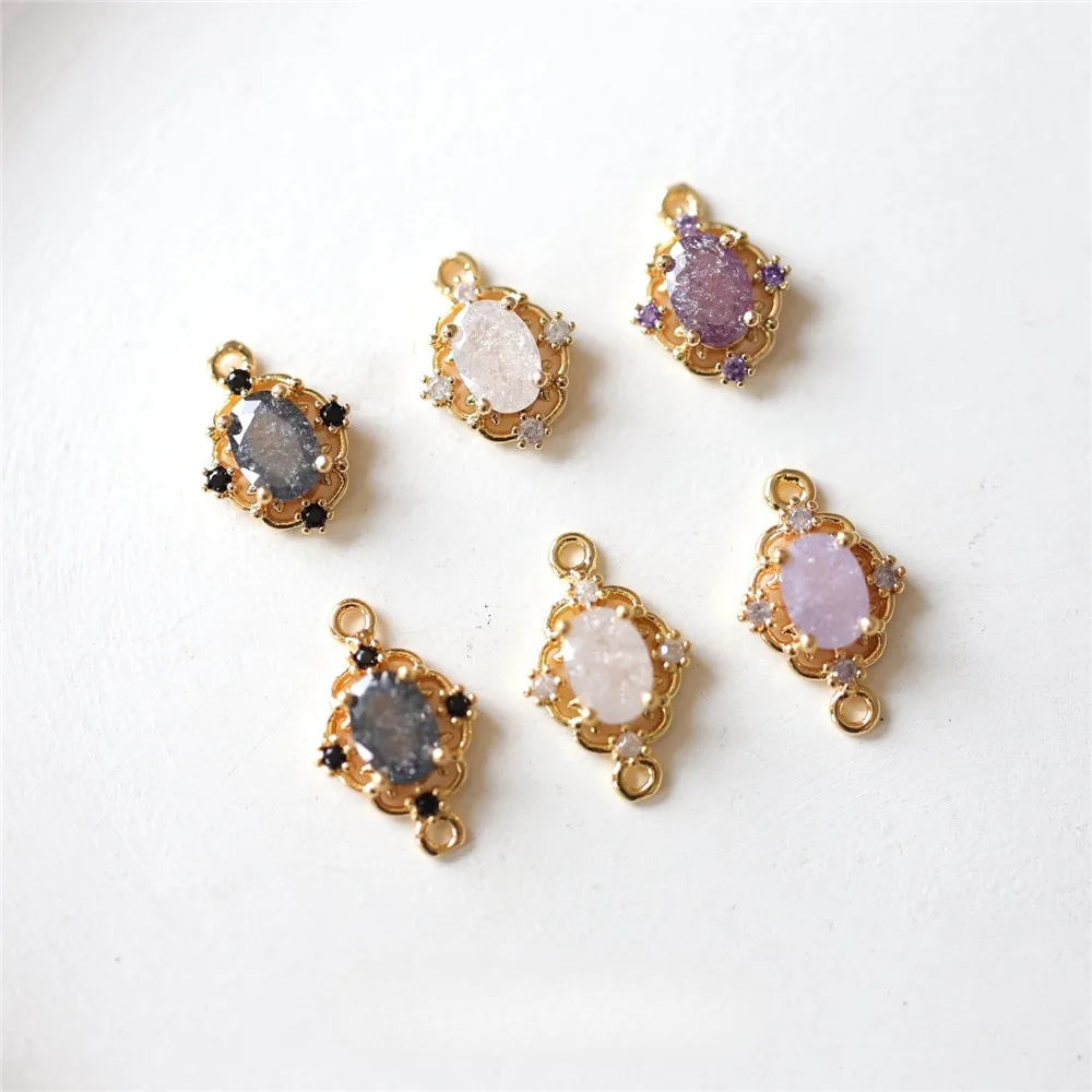 Real Gold Plated Retro Hollow Lace Ice Flower Zirconium Single Double Hanging Pendant DIY Bracelet Handmade Charm Accessories
Real Gold Plated Retro Hollow Lace Ice Flower Zirconium Single Double Hanging Pendant DIY Bracelet Handmade Charm Accessories