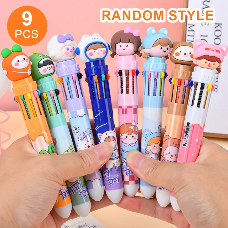 9 Multi-Color Cartoon Ballpoint Pens, Available in 8 Colors and 10 Colors, Suitable for Classroom Rewards, Birthday Gifts, Office Use, Studying, Note-Taking, Drawing, and Doodling
9 Multi-Color Cartoon Ballpoint Pens, Available in 8 Colors and 10 Colors, Suitable for Classroom Rewards, Birthday Gifts, Office Use, Studying, Note-Taking, Drawing, and Doodling
