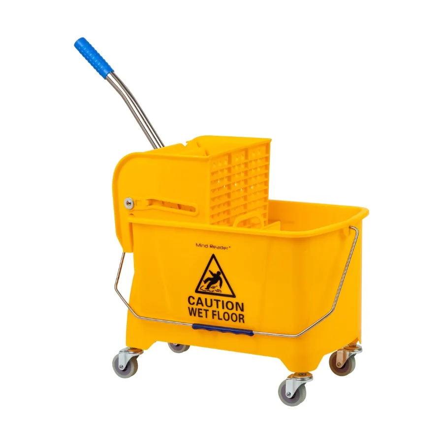 Mobile Heavy Duty Mop Bucket with Down Press Wringer 22-Quart Capacity Yellow
Mobile Heavy Duty Mop Bucket with Down Press Wringer 22-Quart Capacity Yellow