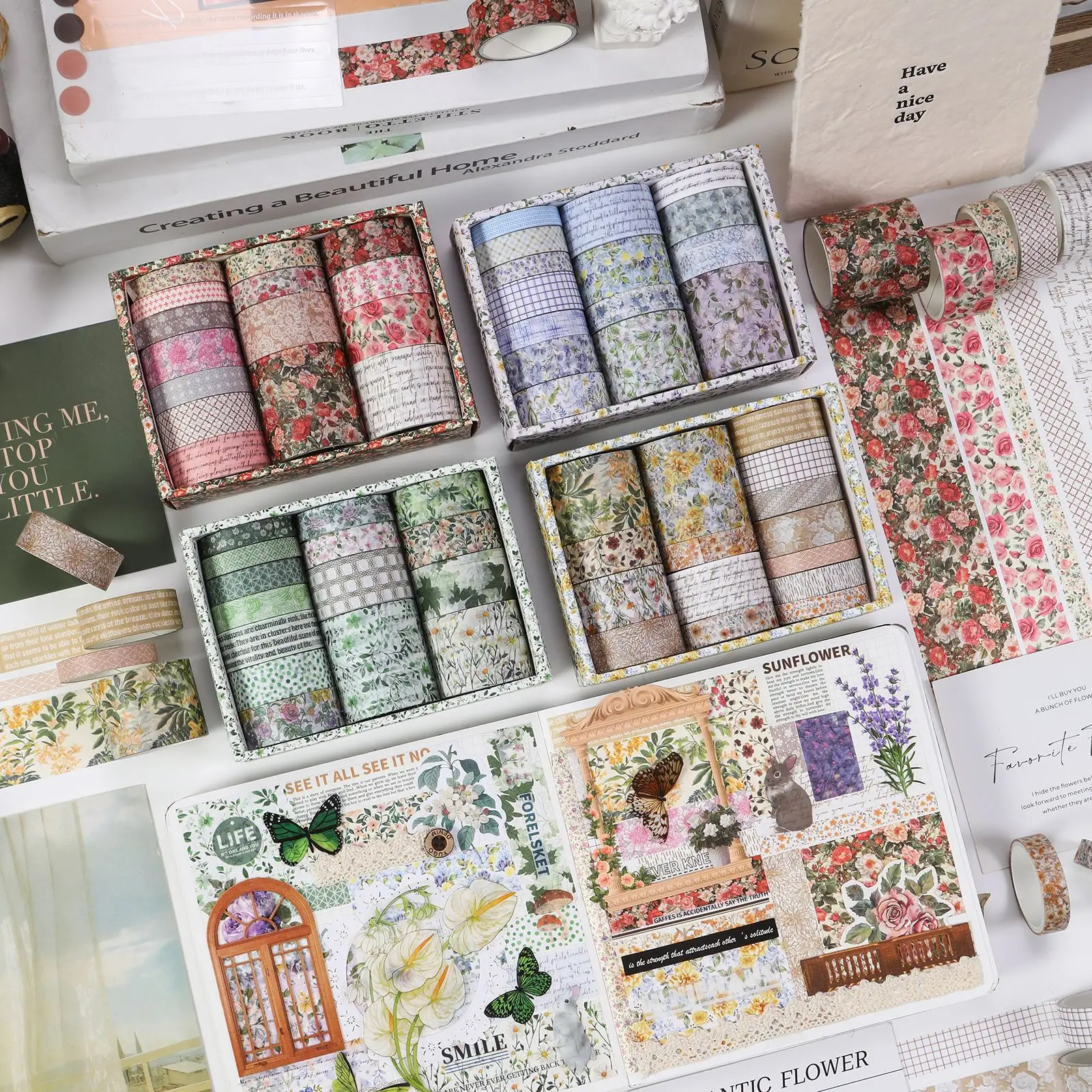 Huaxin Series Washi Tape Set Botanical Journaling Supplies Decorative Stickers Paper Tape for DIY Scrapbooking Craft Kit
Huaxin Series Washi Tape Set Botanical Journaling Supplies Decorative Stickers Paper Tape for DIY Scrapbooking Craft Kit