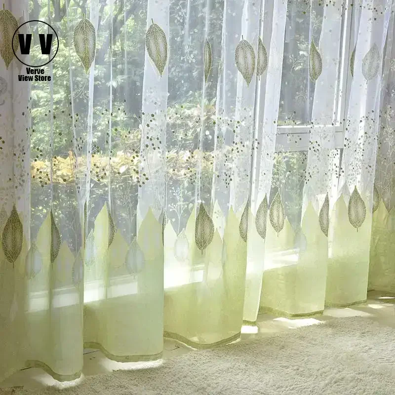 Modern Printed Tulle Curtains for Living Room Bedroom Green Leaf Sheer Voile Curtain for Kitchen Window Screening Blinds Drapes
Modern Printed Tulle Curtains for Living Room Bedroom Green Leaf Sheer Voile Curtain for Kitchen Window Screening Blinds Drapes
