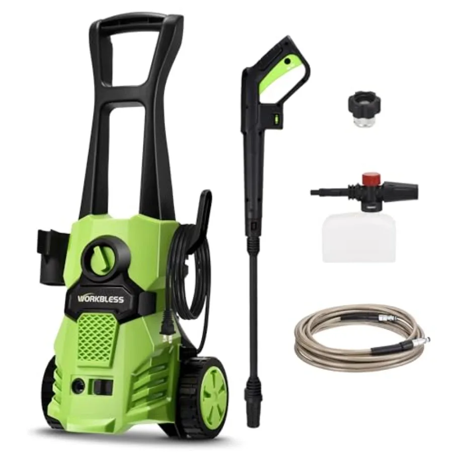 Electric Pressure Washer w/23ft Hose and 18ft Cord Angle-Adjustable Nozzle Foam Cannon Power Washer for Car Driveway Patio Fenc
Electric Pressure Washer w/23ft Hose and 18ft Cord Angle-Adjustable Nozzle Foam Cannon Power Washer for Car Driveway Patio Fenc
