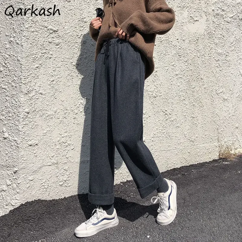Casual Pants Women Thickening Ankle-length Trousers Straight High Waist Drawstring Ulzzang Students Chic Trendy Simple New Basic
Casual Pants Women Thickening Ankle-length Trousers Straight High Waist Drawstring Ulzzang Students Chic Trendy Simple New Basic