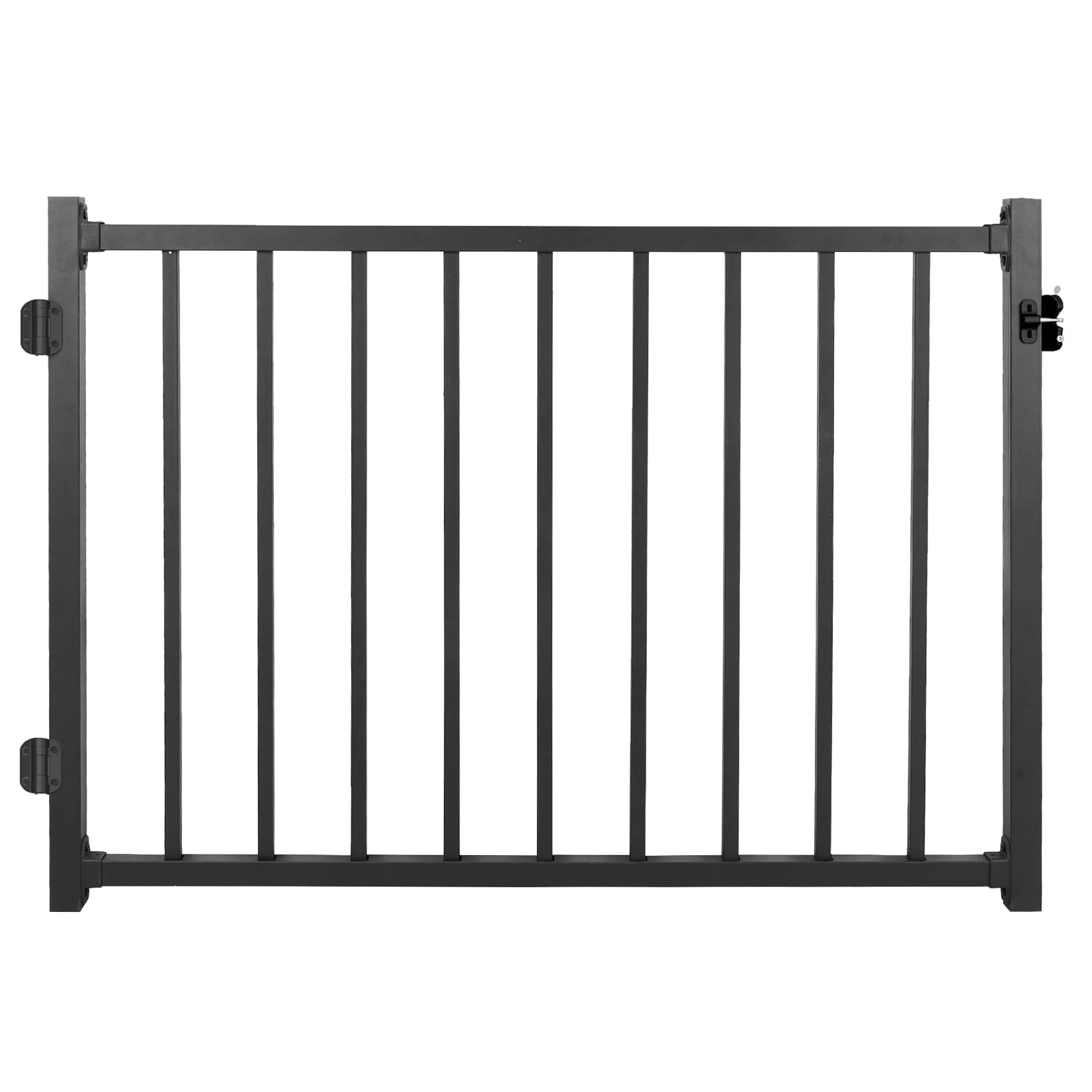 Perimeter Walls Fence Gate with Latch & Auto-Closing Hinge Porches Black Gate Kit Rust Proof for Stairs & Doorways
Perimeter Walls Fence Gate with Latch & Auto-Closing Hinge Porches Black Gate Kit Rust Proof for Stairs & Doorways
