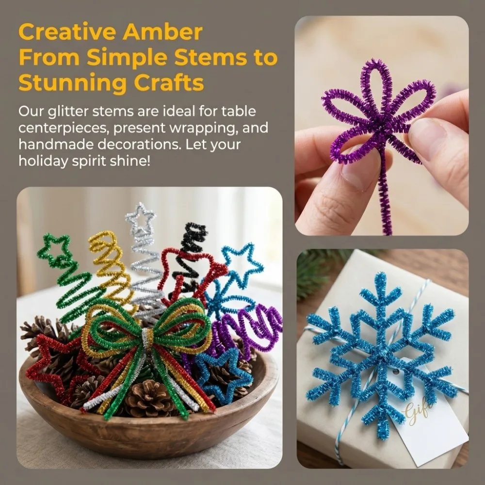 100Pcs Shining Craft Pipe Cleaners Multicolored Glitter Sparkle Chenille Stems 12 Inch Length Creative
100Pcs Shining Craft Pipe Cleaners Multicolored Glitter Sparkle Chenille Stems 12 Inch Length Creative