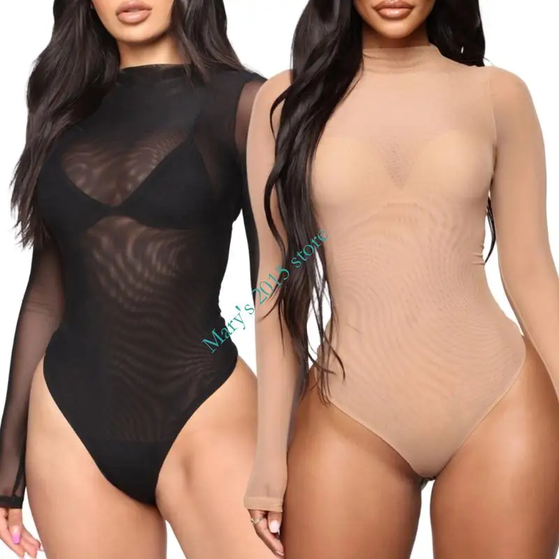 E15F Breathable Sheer Mesh Bodysuit Seamless Stretch Fabric Lightweight Comfort See Through Thin For Women
E15F Breathable Sheer Mesh Bodysuit Seamless Stretch Fabric Lightweight Comfort See Through Thin For Women