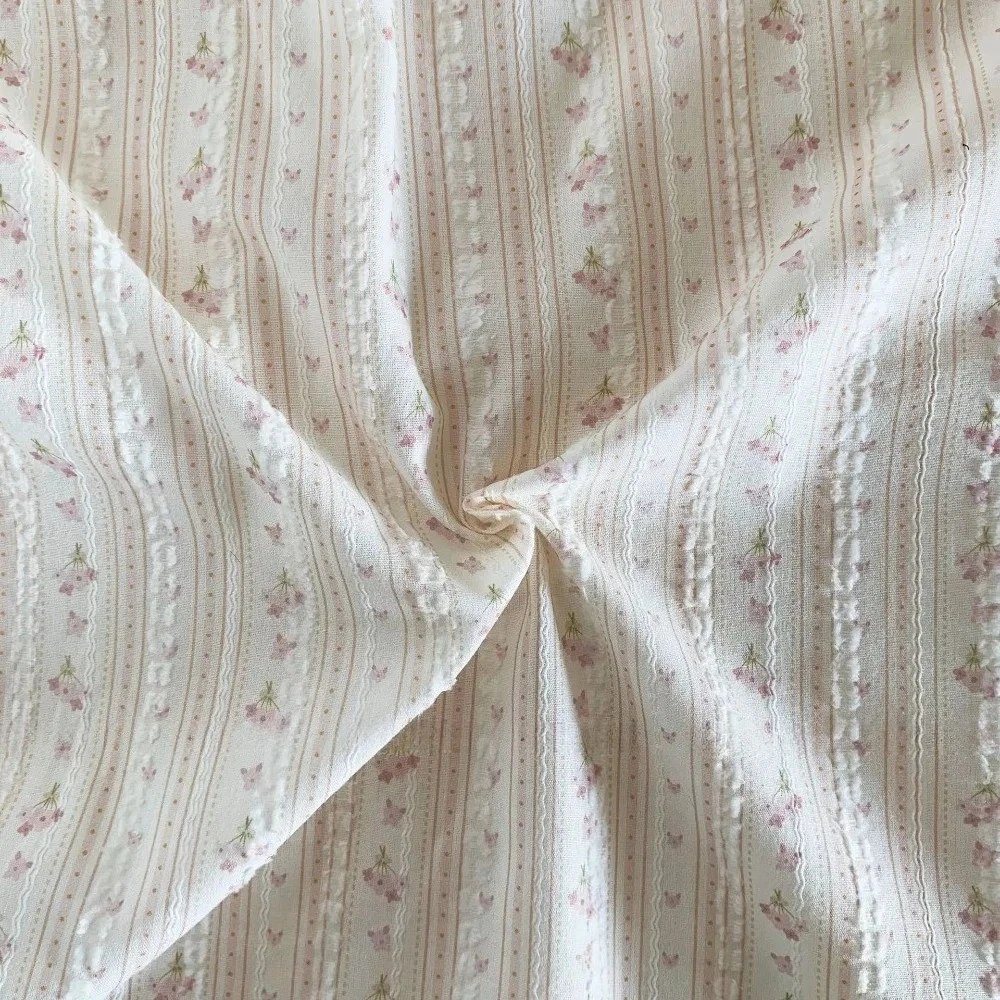 145x50cm Fresh Pink Floral Bouquet Cut Flower Jacquard Dark Pattern Striped Pure Cotton Fabric for Clothing DIY Sewing Cloth
145x50cm Fresh Pink Floral Bouquet Cut Flower Jacquard Dark Pattern Striped Pure Cotton Fabric for Clothing DIY Sewing Cloth