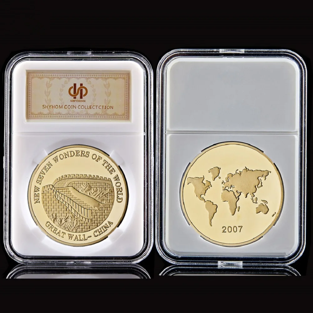 2007 Китай, жетон Великой стены, позолоченная монета, новые сувенирные подарочные монеты Семь чудес мира
2007 Китай, жетон Великой стены, позолоченная монета, новые сувенирные подарочные монеты Семь чудес мира