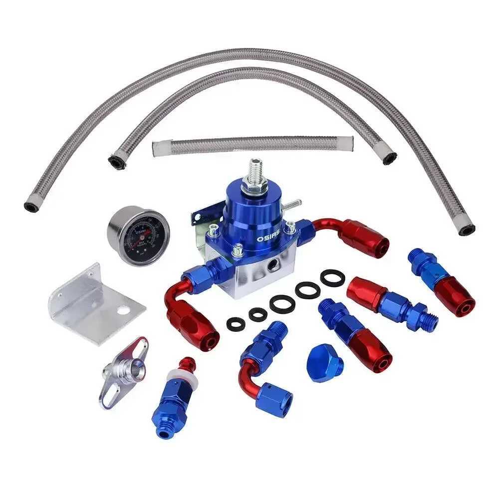 OSIAS New 100xkPA 160PSI Aluminum Adjustable Autos Fuel Pressure Regulator With Gauge+AN6 Fuel Line Hose+Fittings End Kit
OSIAS New 100xkPA 160PSI Aluminum Adjustable Autos Fuel Pressure Regulator With Gauge+AN6 Fuel Line Hose+Fittings End Kit