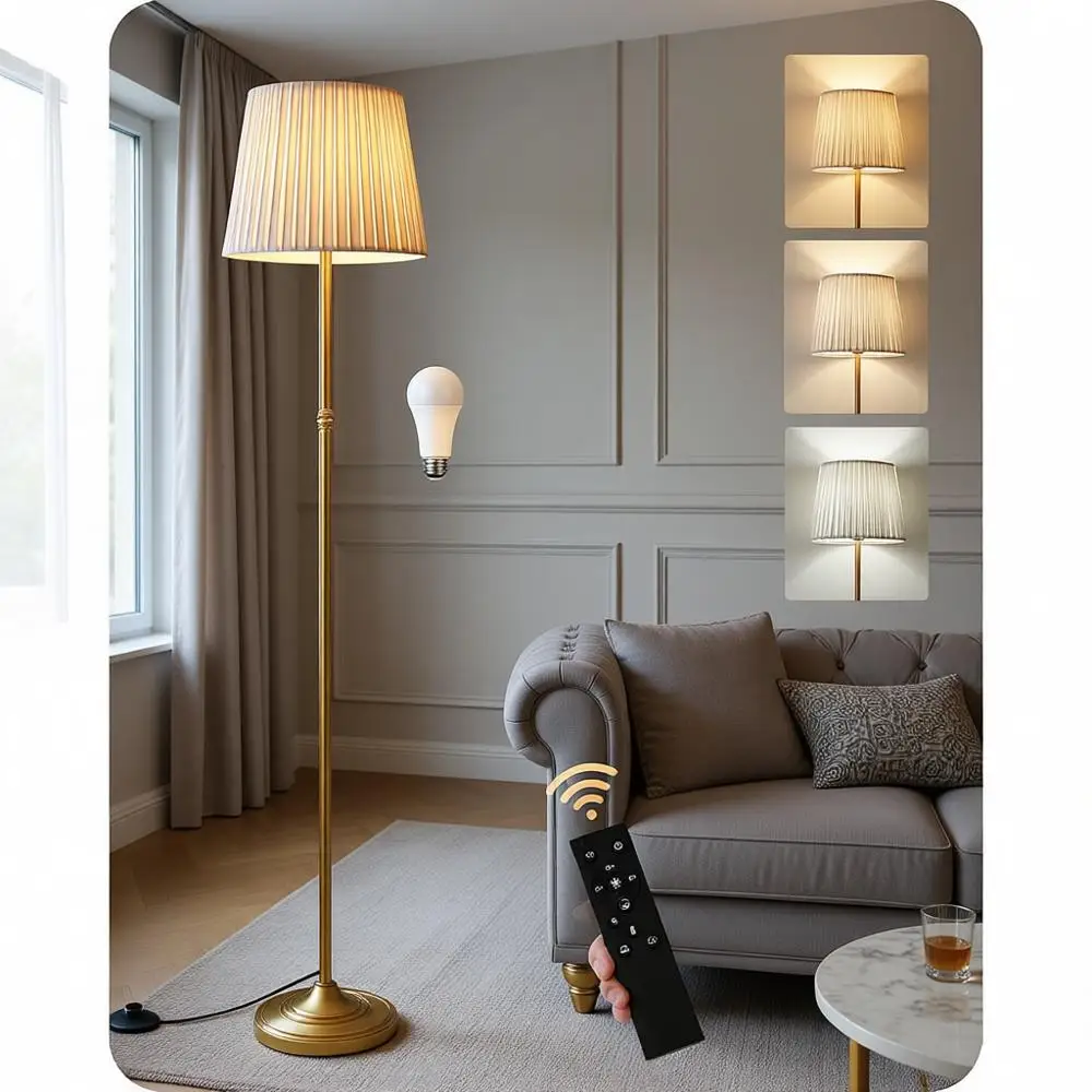 Dimmable Floor Lamp for Living Room, 68 Tall Standing Lamp, Reading Light with Remote & Foot Pedal, 10W LED Bulb (3000K-6500K) I
Dimmable Floor Lamp for Living Room, 68 Tall Standing Lamp, Reading Light with Remote & Foot Pedal, 10W LED Bulb (3000K-6500K) I