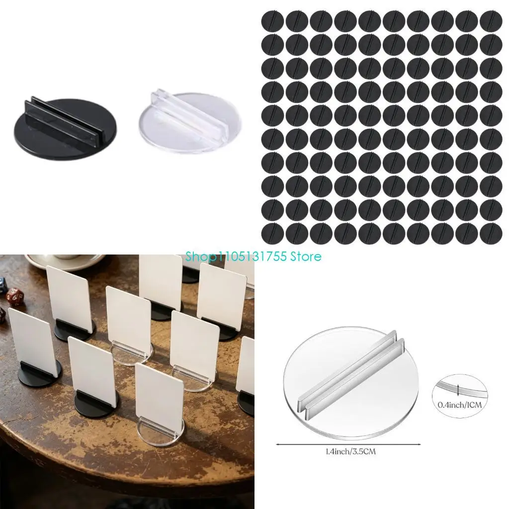 K0EF 100Pcs Clear Round Plastic Place Card Holder Paper Miniature Bases For Holding Game Card Photos And Name Label
K0EF 100Pcs Clear Round Plastic Place Card Holder Paper Miniature Bases For Holding Game Card Photos And Name Label
