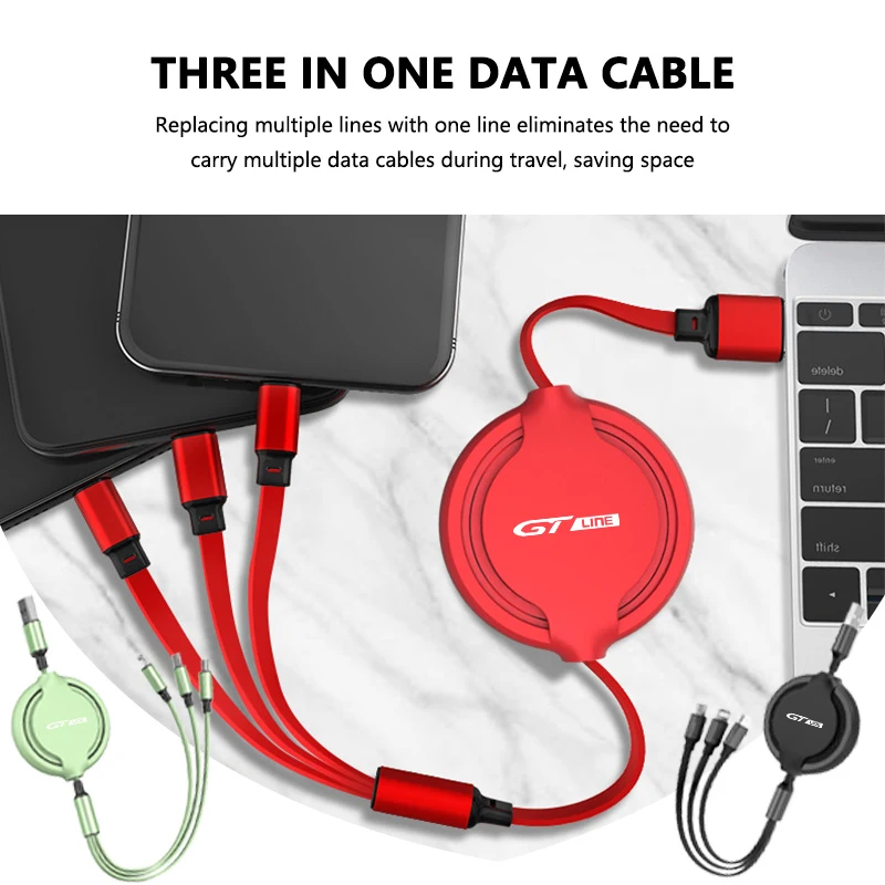 3 In 1 Retractable Phone Data Cable Type C USB Fast Charging Accessories For Peugeot 206 208 207 406 407 307 301 408 5008 4008
3 In 1 Retractable Phone Data Cable Type C USB Fast Charging Accessories For Peugeot 206 208 207 406 407 307 301 408 5008 4008