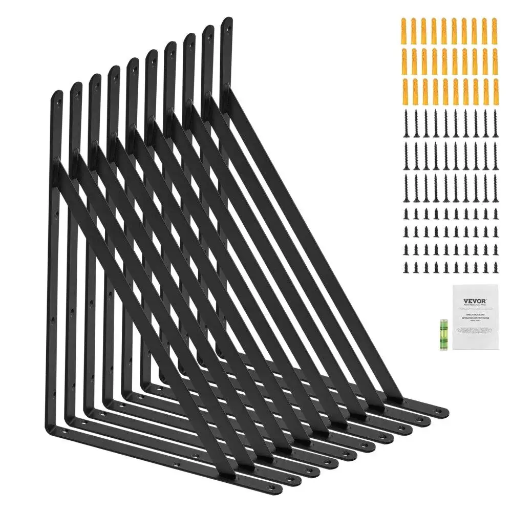 10Pcs Heavy Duty Steel Floating Shelf Bracket 12x8in Matte Black Triangle Design 160lbs Load Capacity
10Pcs Heavy Duty Steel Floating Shelf Bracket 12x8in Matte Black Triangle Design 160lbs Load Capacity