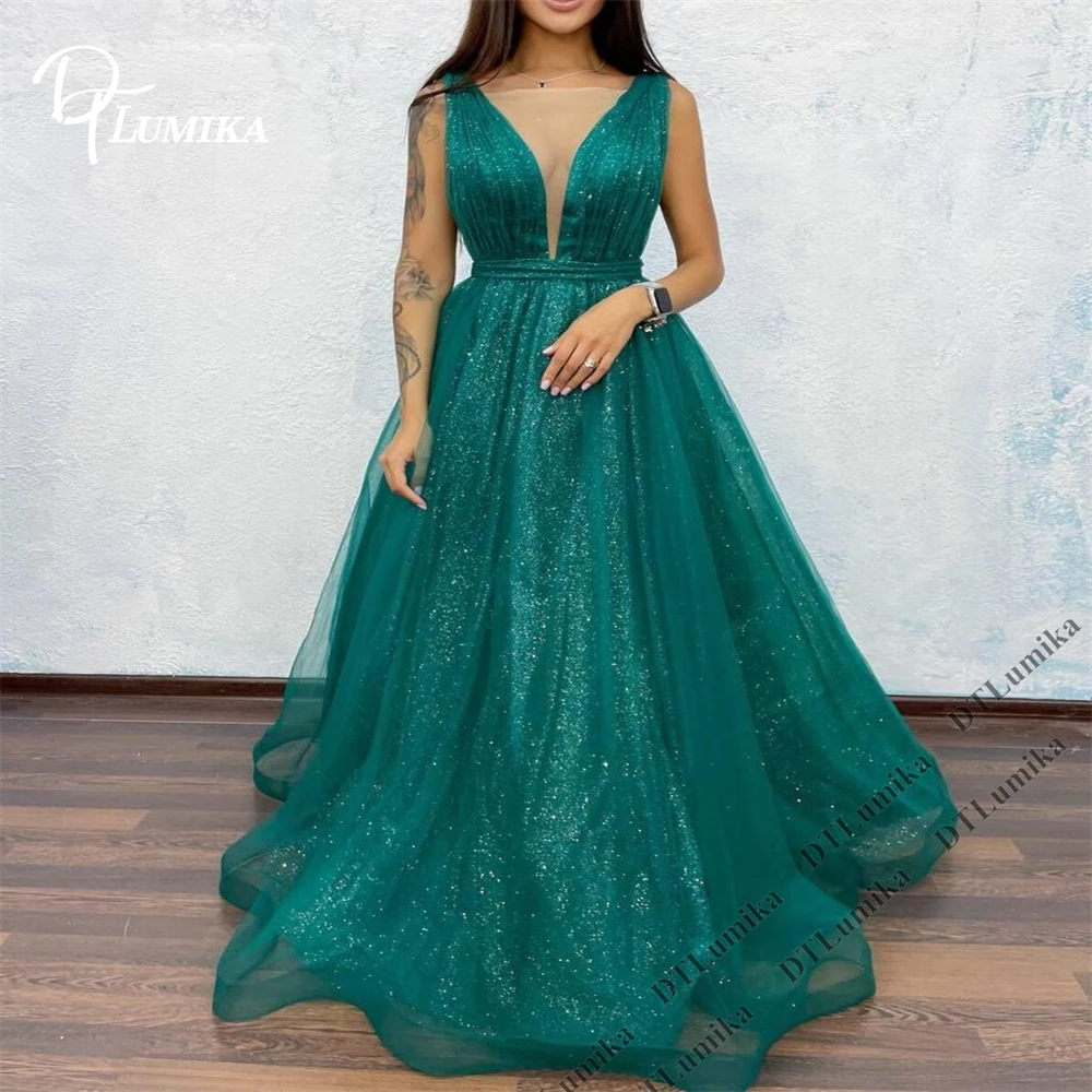 DTLumika Glitter Tulle A Line Prom Dresses Tank Sleeves Long Party Gown, Wedding Guest Dress Formal Dresses Tulle Cocktail Gown
DTLumika Glitter Tulle A Line Prom Dresses Tank Sleeves Long Party Gown, Wedding Guest Dress Formal Dresses Tulle Cocktail Gown