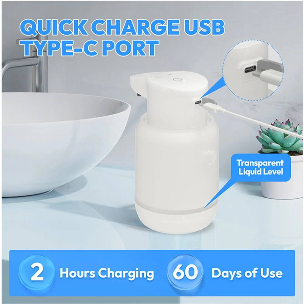 USB Rechargeable Touchless Soap Dispenser 420mL with Smart IR Sensor 4 Adjustable Foam Modes for Home Office Use
USB Rechargeable Touchless Soap Dispenser 420mL with Smart IR Sensor 4 Adjustable Foam Modes for Home Office Use