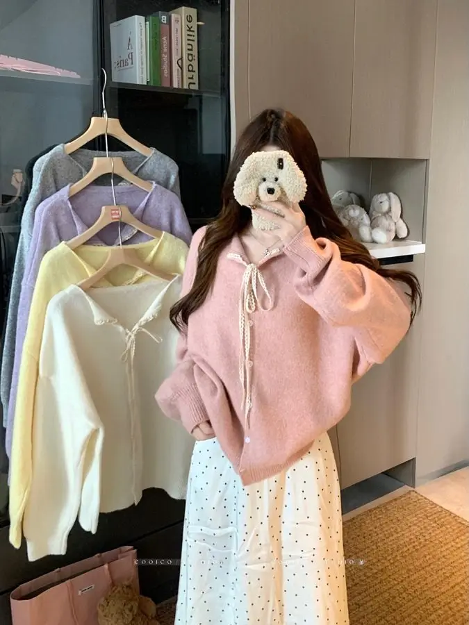 Knitted Cardigan Women Spring Autumn O-neck Single Breasted Long Sleeve Crop Tops Fashion Casual Chic Female Sweaters
Knitted Cardigan Women Spring Autumn O-neck Single Breasted Long Sleeve Crop Tops Fashion Casual Chic Female Sweaters