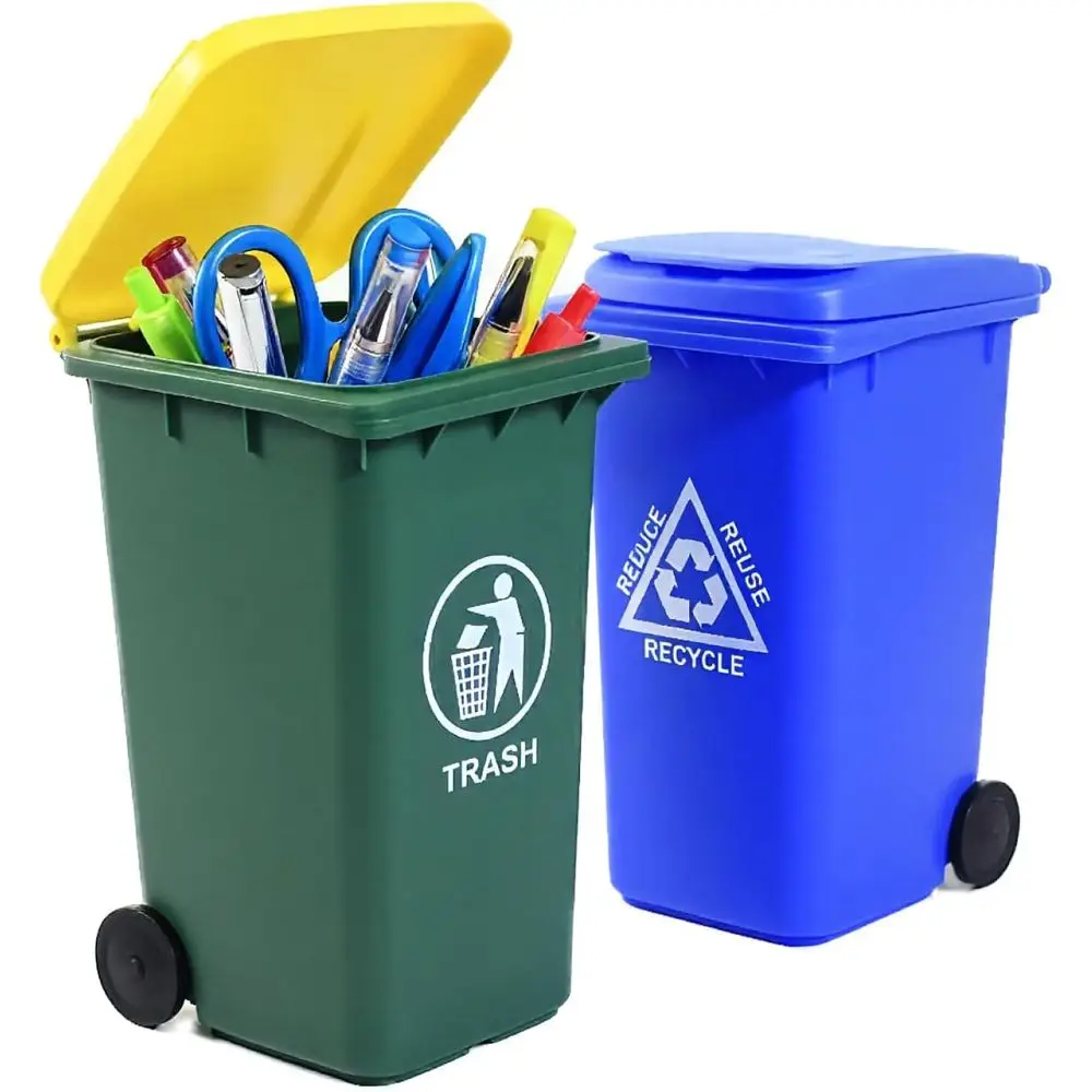 Mini Garbage Trash Desk | Tiny Recycle Bin Pencil Holder Green & Blue, Pack of 2 | Storage or Pencil & Pen | Office Stationery t
Mini Garbage Trash Desk | Tiny Recycle Bin Pencil Holder Green & Blue, Pack of 2 | Storage or Pencil & Pen | Office Stationery t