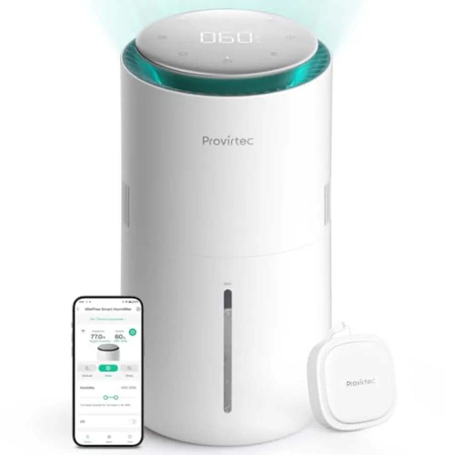 MistFree Smart Humidifier for Bedroom, Evaporative Humidifier No White Dust, Auto Humidity and APP Control, 3L Water Tank Easy
MistFree Smart Humidifier for Bedroom, Evaporative Humidifier No White Dust, Auto Humidity and APP Control, 3L Water Tank Easy