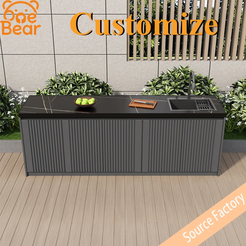 Outdoor sintered stone washstand, garden barbecue workbench, integrated aluminum alloy storage cabinet.
Outdoor sintered stone washstand, garden barbecue workbench, integrated aluminum alloy storage cabinet.