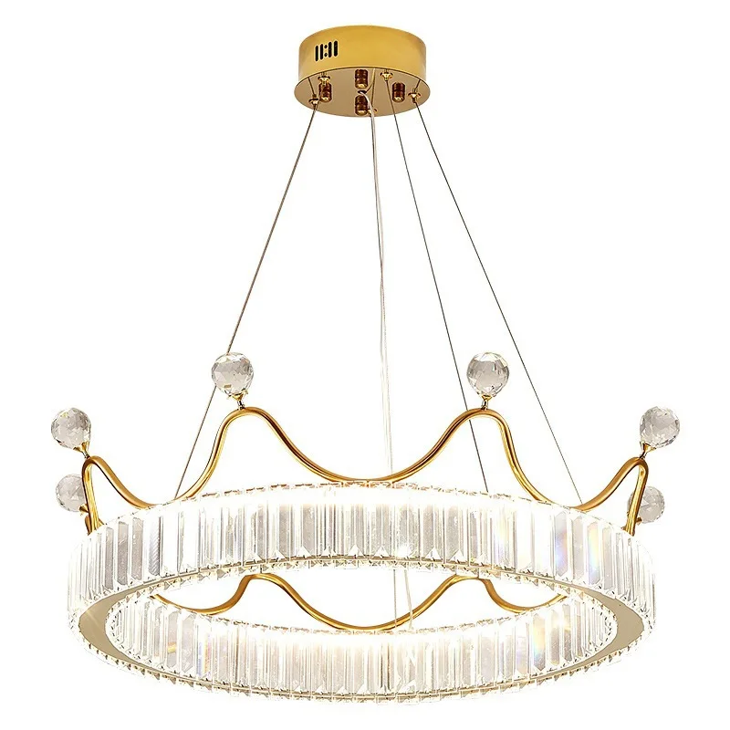 Nordic creative light luxury crown crystal chandelier post-modern simple room bedroom light 
Nordic creative light luxury crown crystal chandelier post-modern simple room bedroom light