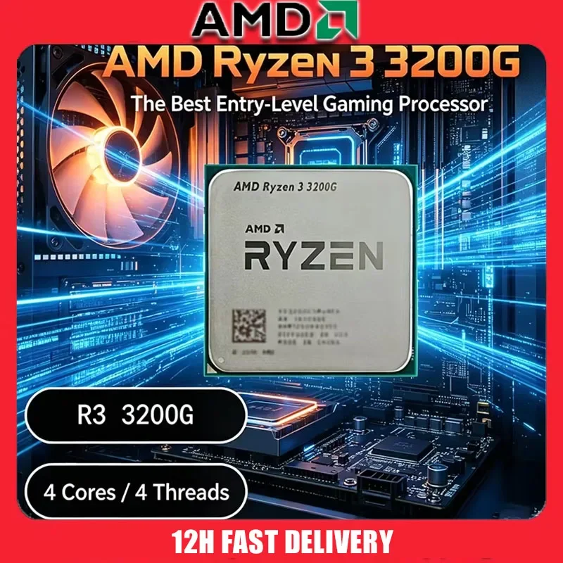 AMD Ryzen 3 3200G R3 3200G 3.6GHz Quad-Core 4-Thread 65W AM4 CPU with Radeon Vega 8 Graphics Desktop Processor Gaming CPU
AMD Ryzen 3 3200G R3 3200G 3.6GHz Quad-Core 4-Thread 65W AM4 CPU with Radeon Vega 8 Graphics Desktop Processor Gaming CPU