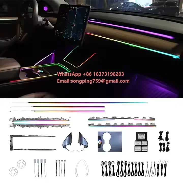 For tesla Model 3/Y Interior Ambient LED Lighting Kit with RGB Remote Control 16M Colors Wireless App Control 2020-2025 Models
For tesla Model 3/Y Interior Ambient LED Lighting Kit with RGB Remote Control 16M Colors Wireless App Control 2020-2025 Models