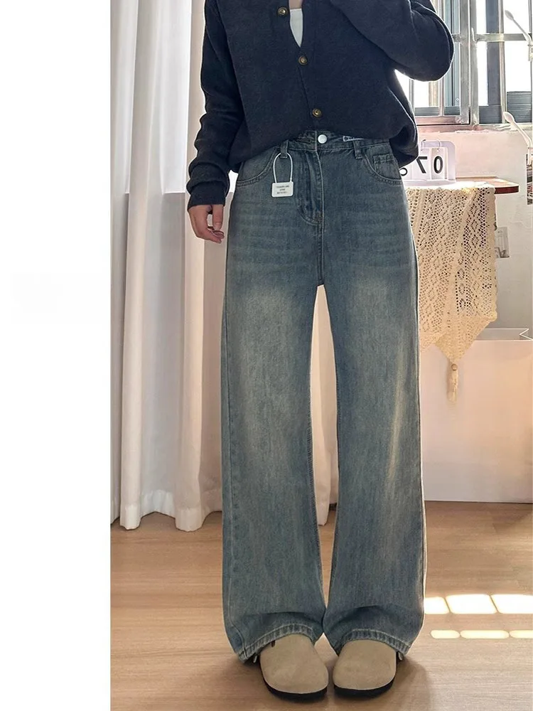 Широкие джинсовые джинсы с высокой талией, женские осенние новые свободные прямые утягивающие брюки длиной до пола, повседневные брюки
Широкие джинсовые джинсы с высокой талией, женские осенние новые свободные прямые утягивающие брюки длиной до пола, повседневные брюки