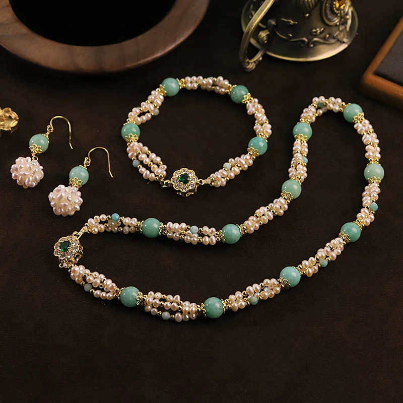 GLSEEVO Natural Freshwater Pearl Green Stone Jewelry Set for Women Mother's Day Gift Boho Floral Jewelry Set Luxury Jewelry
GLSEEVO Natural Freshwater Pearl Green Stone Jewelry Set for Women Mother's Day Gift Boho Floral Jewelry Set Luxury Jewelry