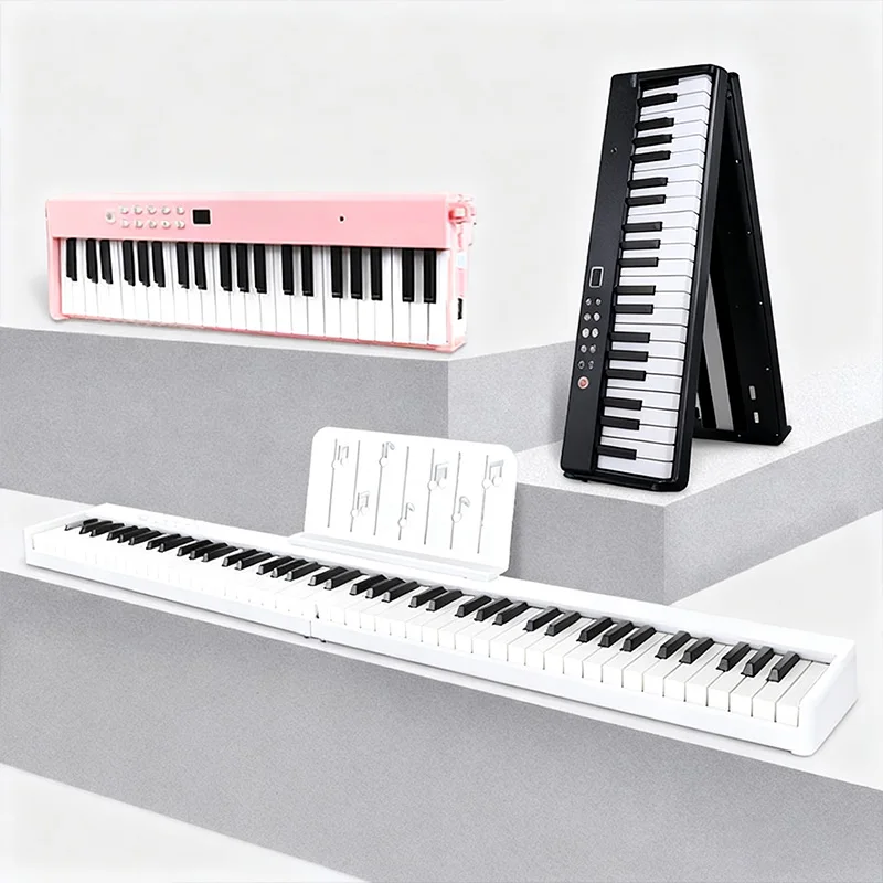 MIDI Electronic Piano 88-Key Foldable Piano Bluetooth Synthesizer Chargeable For Kids Home Practice Portable Splicing Keyboard