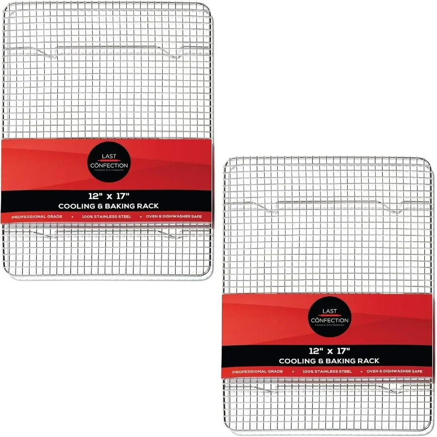 (Набор из 2 шт.) Стойки для выпечки и охлаждения из нержавеющей стали размером 12 x 17 дюймов (подходят для противня половины листа) — проволочная полка для духовки печенья
(Набор из 2 шт.) Стойки для выпечки и охлаждения из нержавеющей стали размером 12 x 17 дюймов (подходят для противня половины листа) — проволочная полка для духовки печенья