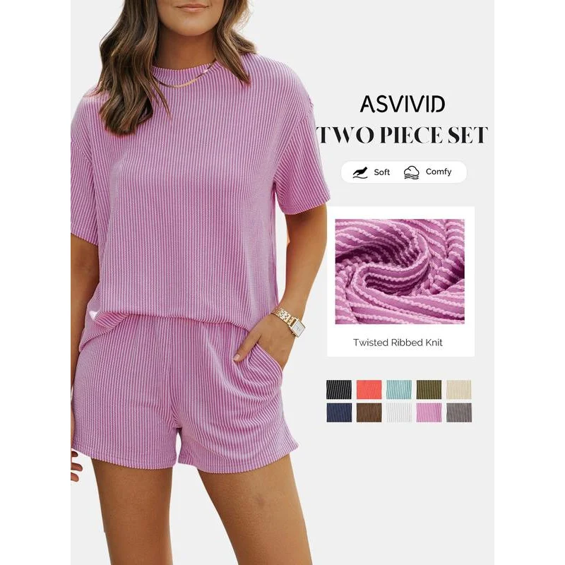 Женские однотонные текстурированные шорты с карманами, повседневная футболка с коротким рукавом и шорты с эластичной резинкой на талии, женские комплекты из 2 предметов, женская летняя одежда
Женские однотонные текстурированные шорты с карманами, повседневная футболка с коротким рукавом и шорты с эластичной резинкой на талии, женские комплекты из 2 предметов, женская летняя одежда