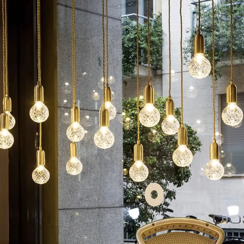 Nordic creative restaurant bar counter bedroom bedside small chandelier personalized balcony glass hanging line
Nordic creative restaurant bar counter bedroom bedside small chandelier personalized balcony glass hanging line