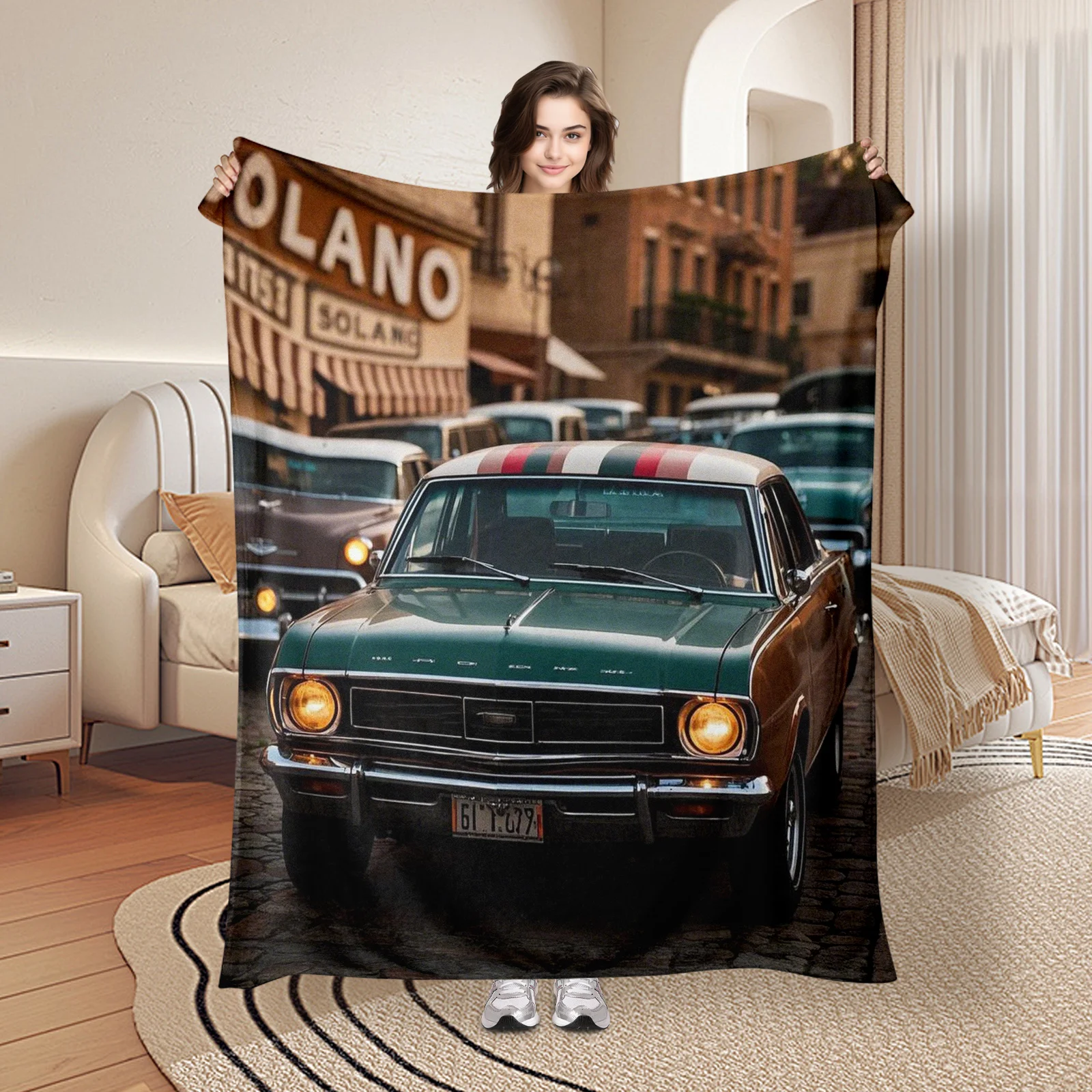 Vintage Car Street Style Blanket In Deep Green For A Classic And Stylish Addition To Your Home Decor Or Outdoor Adventure Gear
Vintage Car Street Style Blanket In Deep Green For A Classic And Stylish Addition To Your Home Decor Or Outdoor Adventure Gear