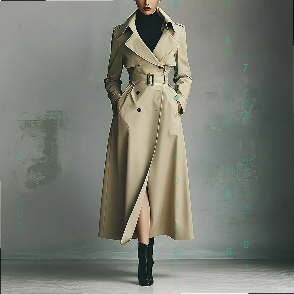 Slim Fit Trench Coat Long Overcoat Women Spring Summer Casual Outerwear Jackets
Slim Fit Trench Coat Long Overcoat Women Spring Summer Casual Outerwear Jackets