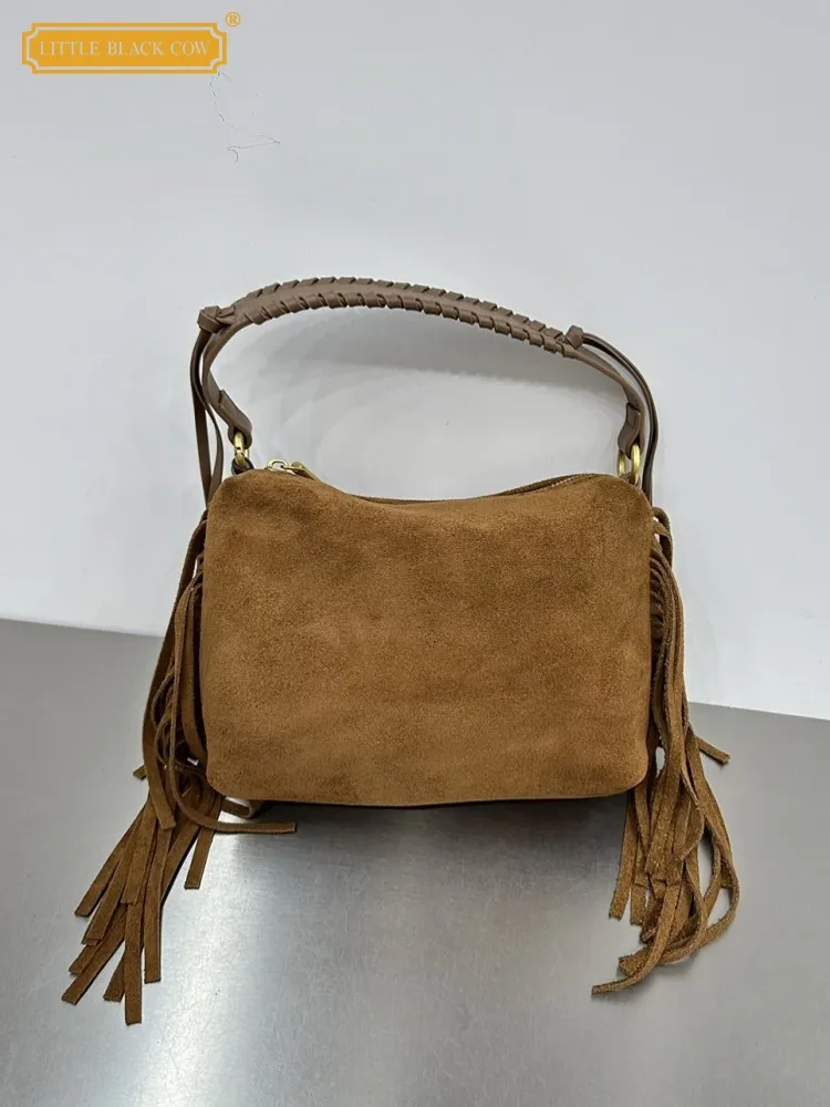 Casual Women Office Versatile Handheld Tassel Cow Suede Leather Single Shoulder Bag Designer Fashion Lady Crossbody Underarm Bag
Casual Women Office Versatile Handheld Tassel Cow Suede Leather Single Shoulder Bag Designer Fashion Lady Crossbody Underarm Bag