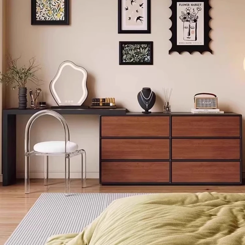 European Walnut Wood Makeup Vanity Integrated Storage Chest Integrated Bedroom Dressing Table Storage Cabinet Solid Wood Dresser
European Walnut Wood Makeup Vanity Integrated Storage Chest Integrated Bedroom Dressing Table Storage Cabinet Solid Wood Dresser