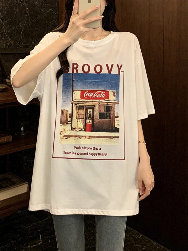 plus Size Summer Women's Loose Slimming T-Shirt Cover up Meaty MM Medium Long Korean Style Casual Breathable Comfortable
plus Size Summer Women's Loose Slimming T-Shirt Cover up Meaty MM Medium Long Korean Style Casual Breathable Comfortable