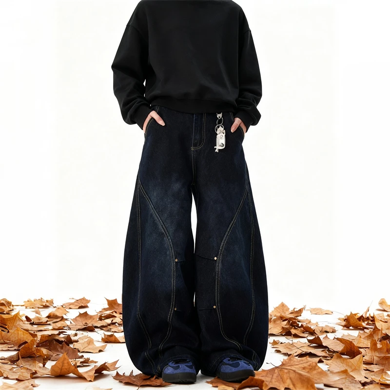 Men's American Retro Blue Loose Machete Wide Leg Jeans Unisex Baggy Straight Leg Sickle Denim Pants Deconstructed Balloon Pants
Men's American Retro Blue Loose Machete Wide Leg Jeans Unisex Baggy Straight Leg Sickle Denim Pants Deconstructed Balloon Pants
