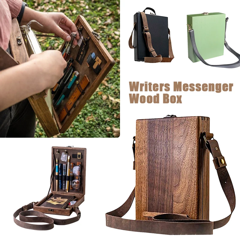Деревянная креативная уличная сумка-мессенджер для писателей A5, коробка для хранения инструментов и кистей, портативный деревянный Органайзер через плечо
Деревянная креативная уличная сумка-мессенджер для писателей A5, коробка для хранения инструментов и кистей, портативный деревянный Органайзер через плечо