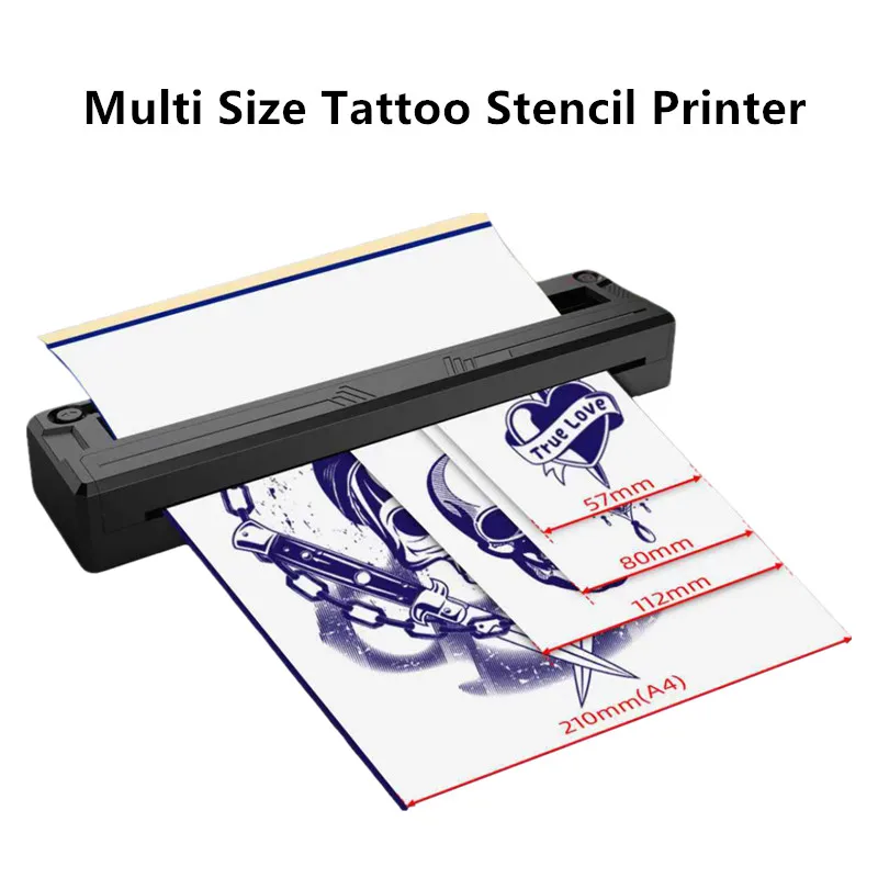 Portable Thermal Tattoo Stencil Printer Wireless Bluetooth Tattoo Printer with 10 Tattoo Papers Compatible with Smartphone & PC
Portable Thermal Tattoo Stencil Printer Wireless Bluetooth Tattoo Printer with 10 Tattoo Papers Compatible with Smartphone & PC