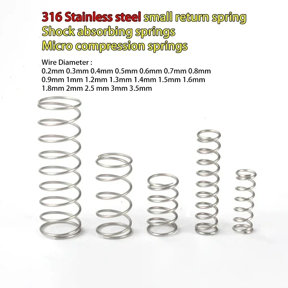 oFaFHnFH 2pcs 3.5mm Wire Dia 316 Stainless steel small return spring 20mm~30mm OD Shock absorbing Micro compression springs 60mm
oFaFHnFH 2pcs 3.5mm Wire Dia 316 Stainless steel small return spring 20mm~30mm OD Shock absorbing Micro compression springs 60mm