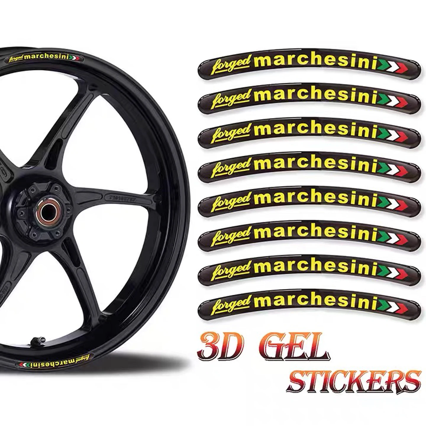8 PCS Marchesini 3D Resin Gel Reflective Motorcycle Wheel Hub Strip Decals Decor 16 17 18 21 inch Moto Rim Accessories Stickers
8 PCS Marchesini 3D Resin Gel Reflective Motorcycle Wheel Hub Strip Decals Decor 16 17 18 21 inch Moto Rim Accessories Stickers
