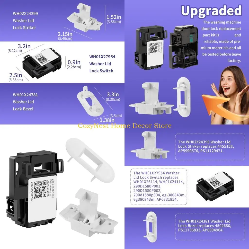 92MF WH01X27954 Washing Machine Door Lock Assembly To Fix Door Opening Issues Easily
92MF WH01X27954 Washing Machine Door Lock Assembly To Fix Door Opening Issues Easily