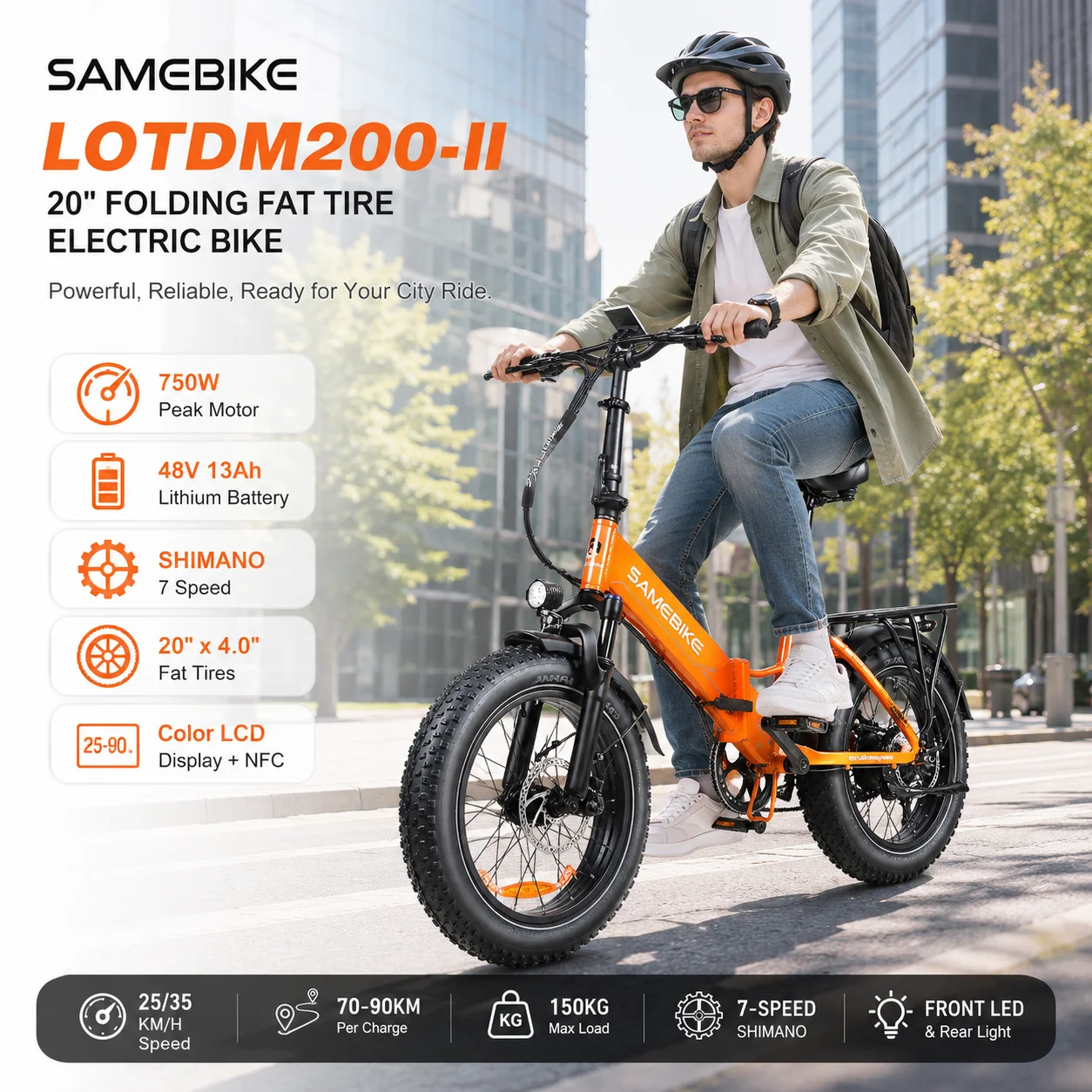 SAMEBIKE Folding Fat Tire Electric Bike NFC Electric Bike 750W Brushless Motor 48V 13Ah Battery Shimano 7-Speed Off-Road
SAMEBIKE Folding Fat Tire Electric Bike NFC Electric Bike 750W Brushless Motor 48V 13Ah Battery Shimano 7-Speed Off-Road