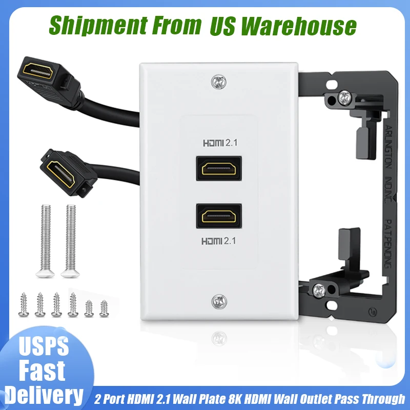  Elecpow 2-портовая настенная розетка 8K HDMI через металлический монтажный кронштейн низкого напряжения Настенная пластина HDMI 2.1 поддерживает 8K при 60 Гц 
 Elecpow 2-портовая настенная розетка 8K HDMI через металлический монтажный кронштейн низкого напряжения Настенная пластина HDMI 2.1 поддерживает 8K при 60 Гц